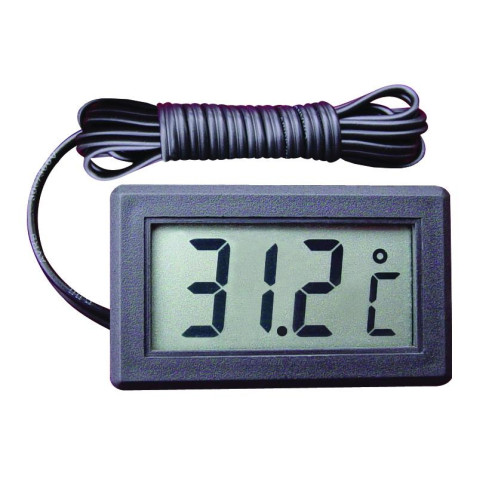 ZW9 ELEKTRONISCHES LCD-THERMOMETER MIT FÜHLERPLATTE UHR