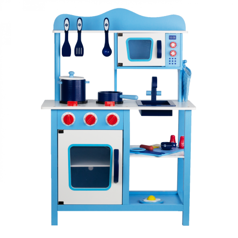 TG53008 Holz-Kinderspielküche, Zubehör, blau, Spielzeug, große Töpfe