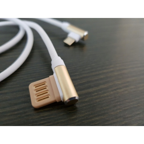 13679 Micro USB Seitenkabel Nylon 100cm Aluminium