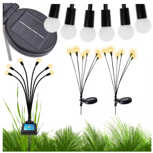 TG71287 SOLAR LAMPS SOLAR BALLS 10 led 2pc GARDEN STICKING STICKERS