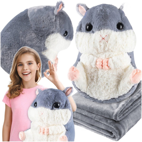 B48X HAMSTER DECKE KISSEN 2IN1 KUSCHELIG MASKOTTCHEN GROSS FÜR KINDER REISE PLÜSCH