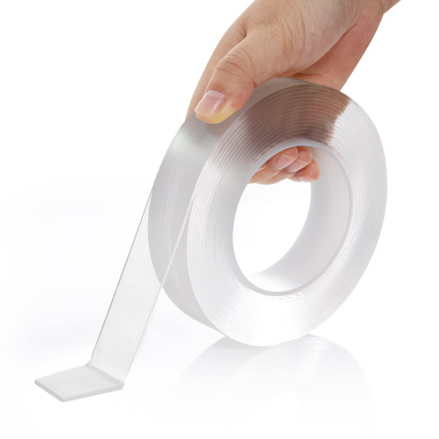 TG84360 doppelseitiges Klebeband, wiederverwendbar, transparent, 2 cm × 1 m