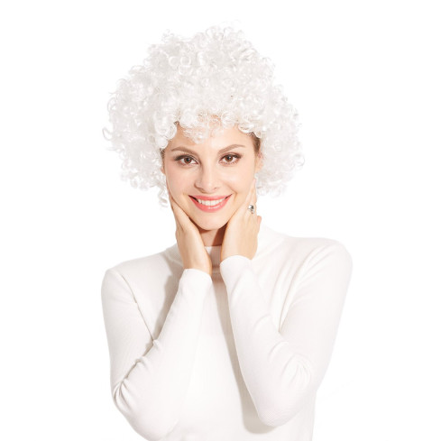 TG63178 Afro-Perücke für den Weihnachtsmann, weiß, Engel-Kostüm, Engel-Verkleidung