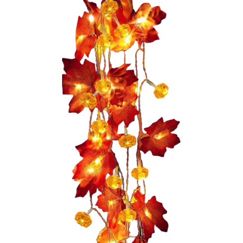 LED-Lichter in Blattform, Herbstkürbisse, 10 LEDs, batteriebetrieben, Halloween, Dekoration