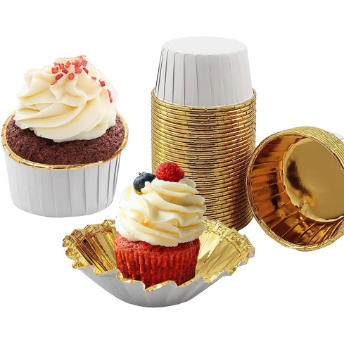 TG80292-5 GOLDEN MUFFIN PAPILLOTS GOLDEN Cupcake-Formen 50 St