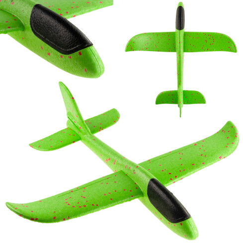 9139 Styropor-Flugzeug, Segelflugzeug, Wurfspielzeug, groß, XXL, grün, ohne Beleuchtung
