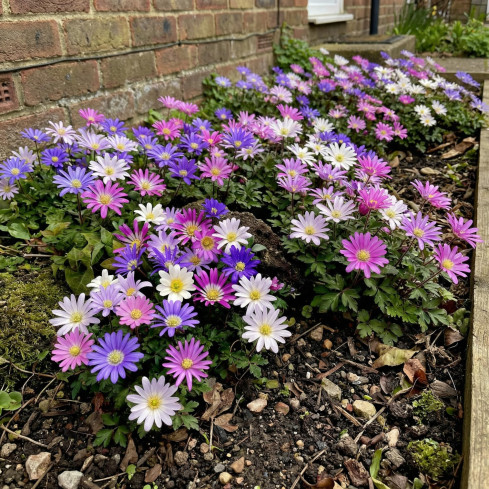 Anemone „Blanda Mixed“, Anemonen-Blumenzwiebeln, Größe 4/5, 50 Stück.
