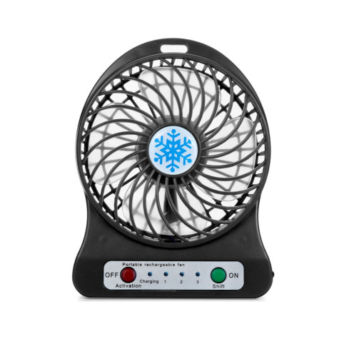 Ventilator, Tischventilator, tragbarer Ventilator, Reiseventilator, schwarz