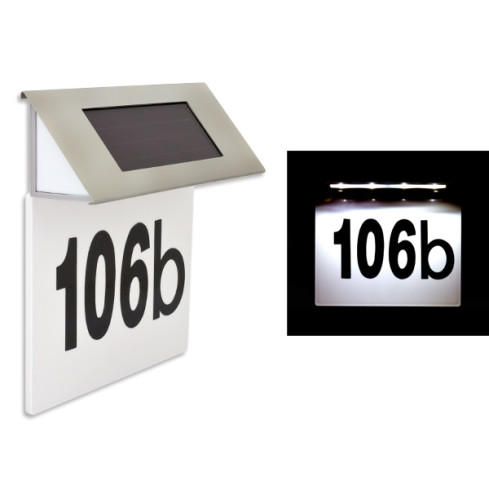 AG40 SOLAR BELEUCHTETE HAUSNUMMER, ADRESSE, LED