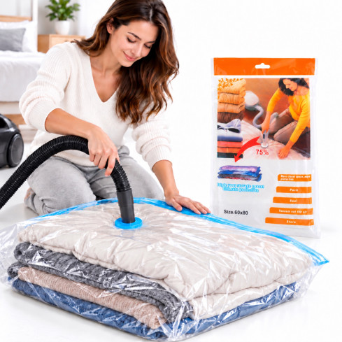 AG38 Vakuumbeutel für Kleidung, Vakuumbeutel 80x60