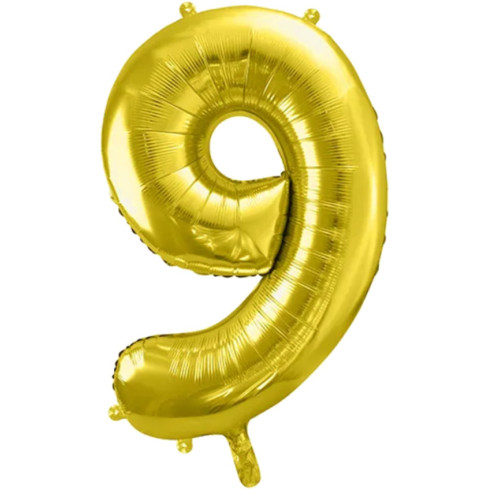 TG48096-9-G BALLON ZAHLEN 106CM "9" GOLD GEBURTSTAG