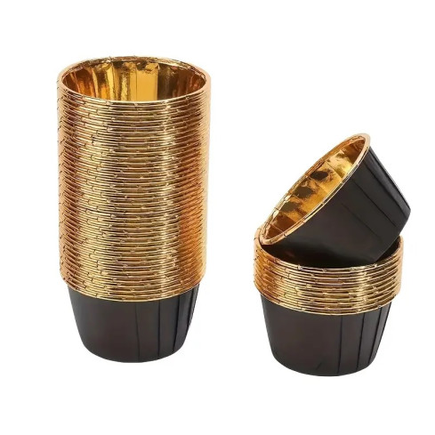 TG80292-2 GOLD UND SCHWARZ MUFFIN TASSEN CUPCAKE LINERS 50PCS