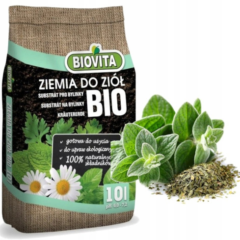 BIO30 biovita Erde, BIO-Erde für Kräuter, naturbelassen, 10 l