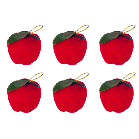 C06936 Weihnachtsbaum Velours Anhänger Kugeln 6 Stück