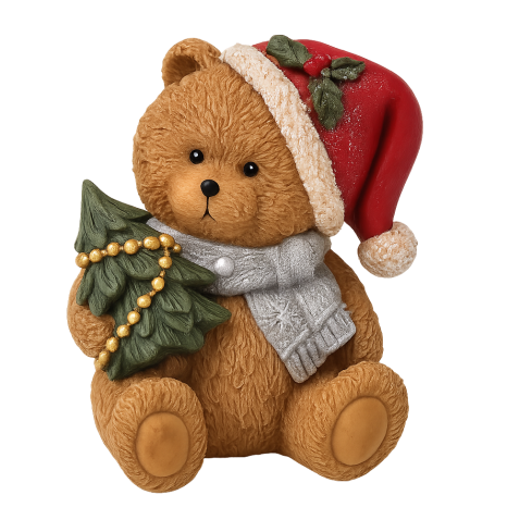 TG79572-1 TEDDYBÄR POLYRESIN WEIHNACHTSDEKORATION TEDDYBÄR FIGÜRCHEN