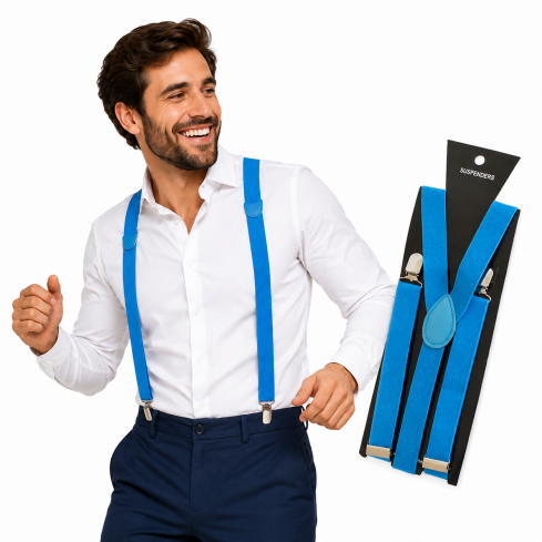 BQ6N GRÖSSE M - XL BLAUE Hosenträger Japan Style