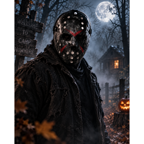TG83753 Halloween-Horror-Maske „Freitag, der 13.“ – schwarz
