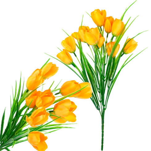 CV07855-5 Tulpen, Tulpenstrauß, künstliche gelbe Tulpen in einem Strauß, Tulpen-Dekoration