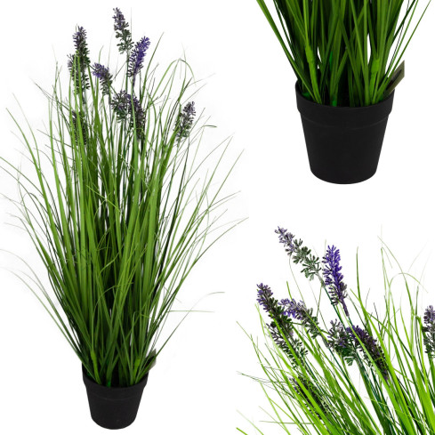 CV08346 Kunstgras im Topf, dekorativer Lavendel, Kunstpflanze