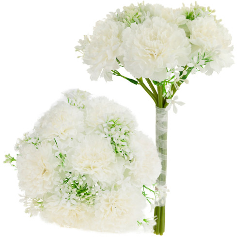 CV18424-1 NELKEN STRAUSS STRAUSS WEISS KÜNSTLICHE BLUMEN SCHÖN