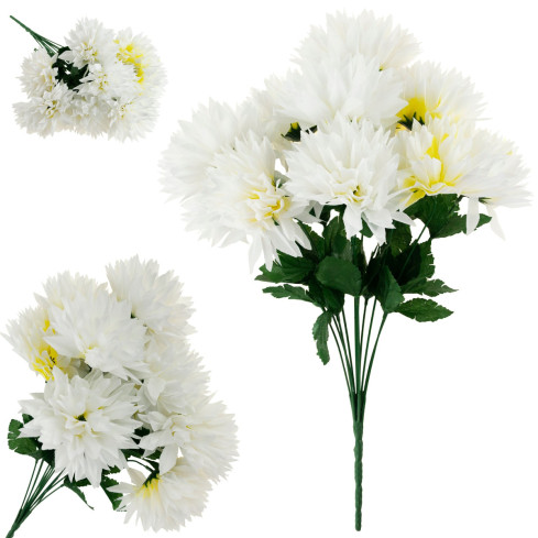 CV23704-1 CHRYSANTHEMUM STRAUSS 12 BLUMEN KÜNSTLICH WEISS 50CM
