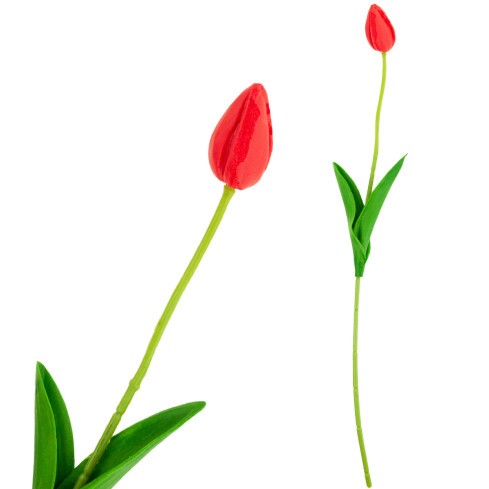 CV26799-7 KÜNSTLICHER TULIPAN GUMMED RED SCHÖN WIE LIVE PIANO TULIPS Schilf