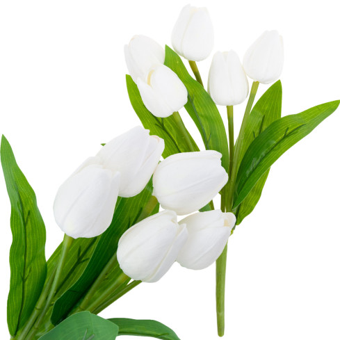 CV26805-2 TULPENSTRAUSS WEISS SCHÖN WIE LEBENDE SCHAUMTULPEN KÜNSTLICH