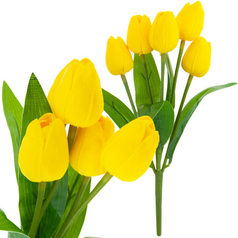 CV26805-5 TULPE GROSSER TULPENSTRAUSS X5 KÜNSTLICHE BLUMEN TULPEN IM STRAUSS GELB