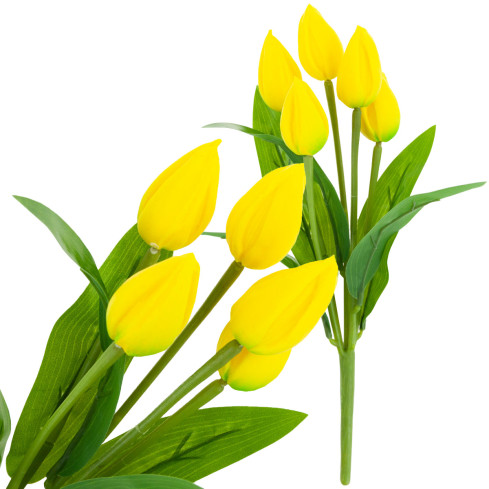 CV26806-3 TULPE GROSSER TULPENSTRAUSS X5 KUNSTBLUMEN TULPEN IM STRAUSS GELB
