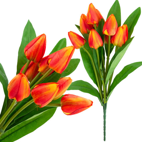 CV26813-3 TULPENSTRAUSS SCHÖN WIE LEBEN TULPEN ORANGE BLUMEN X9