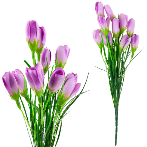 CV27023-6 Rosa Krokusse, Krokusstrauß, Kunstblumen, Frühlingsdekoration, Vasenschmuck