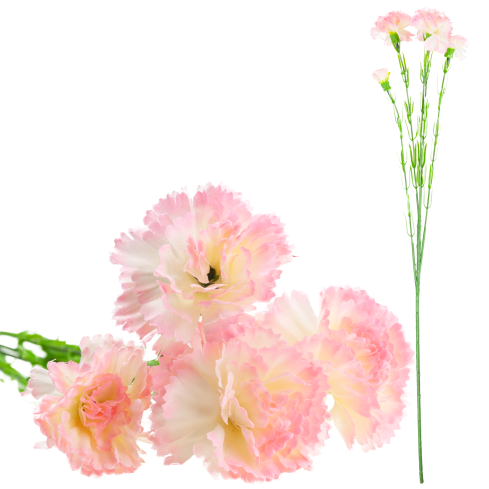 Nelkenzweig, Nelkensträußchen, Kunstblumen, naturgetreu, rosa, 60 cm