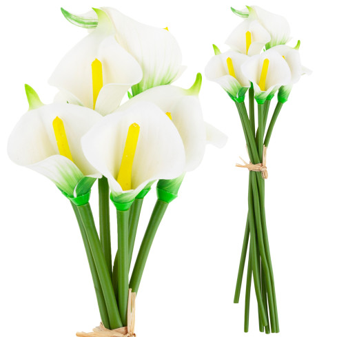 CV32651 Kunstblumen, Calla-Lilien, Blumenstrauß für die Vase, für den Friedhof, Gesteck, Blumensträußchen