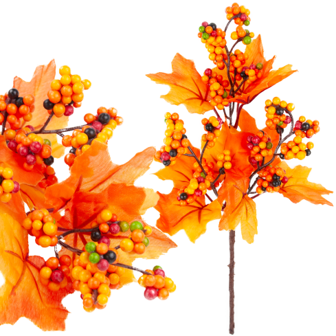 CV36841 Herbstlicher Zierzweig mit Blättern und Beeren für Gestecke und Arrangements