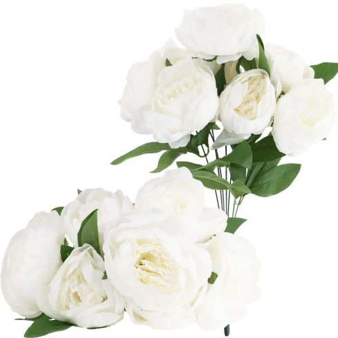 CV38309-1 PEONIA ARTIFICIAL BUNCH x 7 WHITE SPRING PEONIES