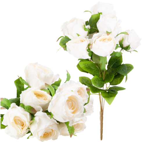 Strauß aus künstlichen Rosen, Rosen im Strauß, naturgetreu, 45 cm