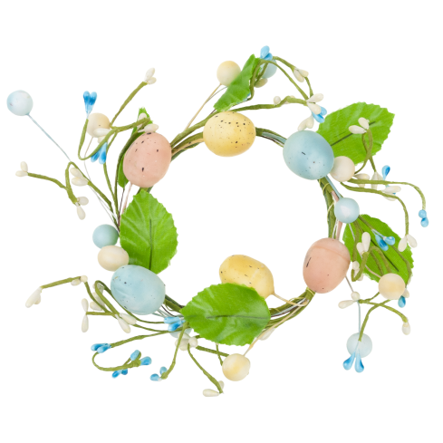 Dekorativer Kranz, Osterdekoration, mit Ostereiern, frühlingshaft, pastellfarben, 23 cm