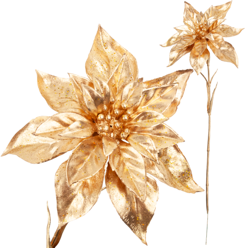 CV40183 Goldener Stern von Bethlehem – elegante, lange Weihnachtsdekoration mit Glitzer
