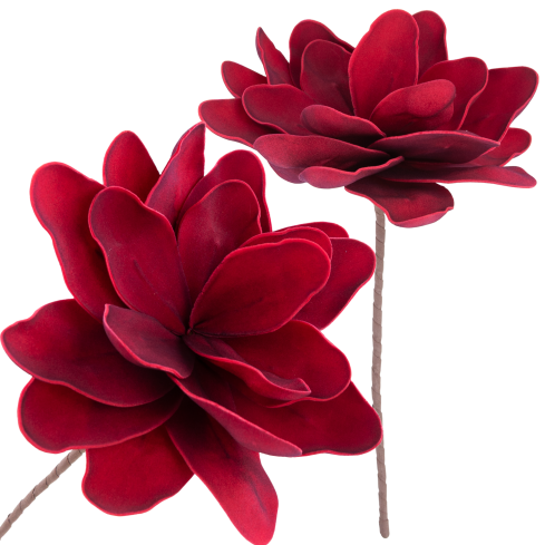 CV43057-6 – riesige dekorative burgunderrote Schaumstoffblume auf einem Stiel