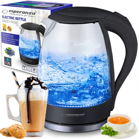 EKK011K ELEKTRISCHER WASSERKOCHER GLAS SALTO ENGEL 1,7 L SCHWARZ