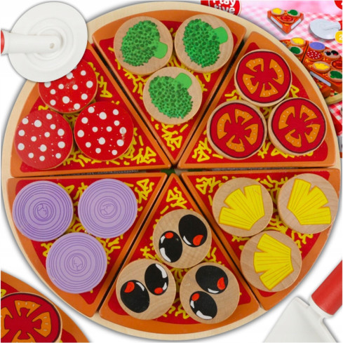 Tg50033 Holz Pizza schneiden Puzzle Klettverschluss Messer Zubehör