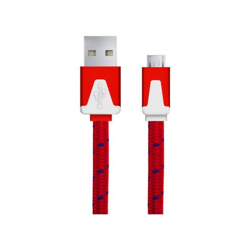 EB176R ESPERANZA MICRO USB 2.0 A-B M/M 1.0M FLACH GEFLOCHTENES KABEL ROT