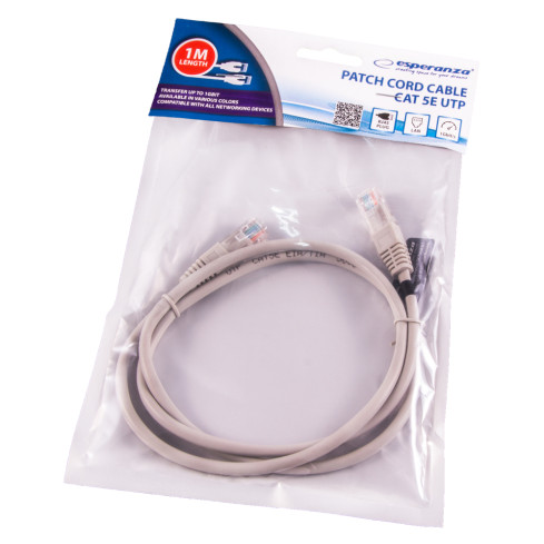 EB273E UTP CAT 5E PATCHKABEL 1M GRAU