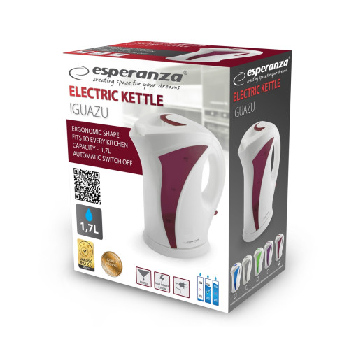 EKK018R ESPERANZA ELEKTRISCHER KESSEL IGUAZU 1,7 L WEISSROT