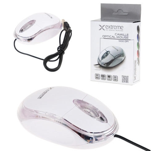 ES100B CAMILLE OPTISCHE MAUS WEISS VERKABELT
