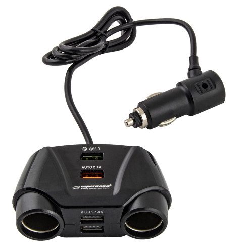 EZ132 SCHNELLLADUNG 2GN/4*USB ASTI ZIGARETTENANZÜNDER STECKDOSE SPLITTER