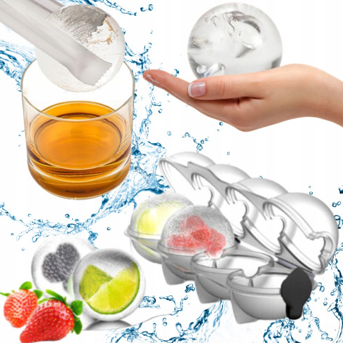 TG64476 EISFORM EIS KUGELN FORM 4 STÜCK FÜR GETRÄNKE GROSS