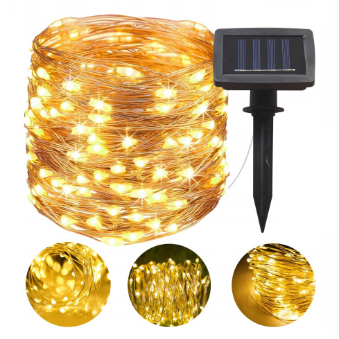 TG64619 Lichterketten, Solar Garten, Draht 100 led warm
