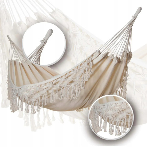 TG60442 GARTEN HÄNGEMATTE BRASILIANISCHEN XL BOHO ROCKER ZWEI PERSONEN GROSSE LINKS 200X100CM