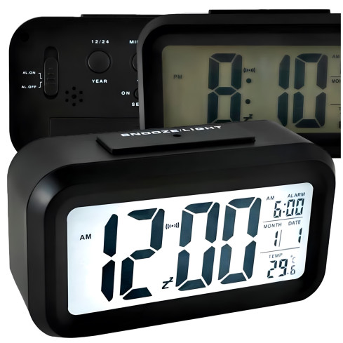 AP29 WECKER DIGITALUHR GROSSES LCD-THERMOMETER TISCHKALENDER SNOOZE